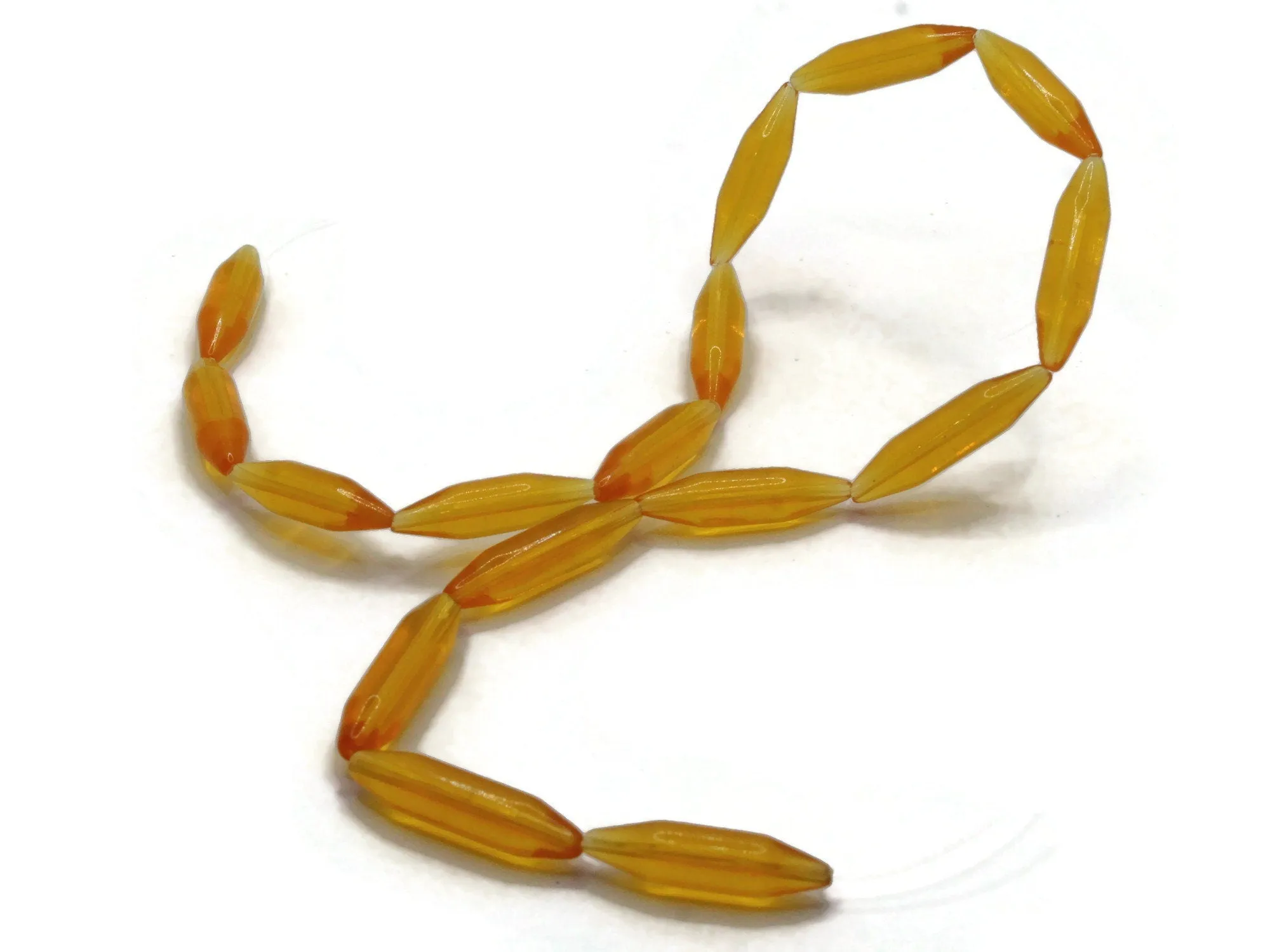 16 25mm Golden Orange Vintage Plastic Tube Beads