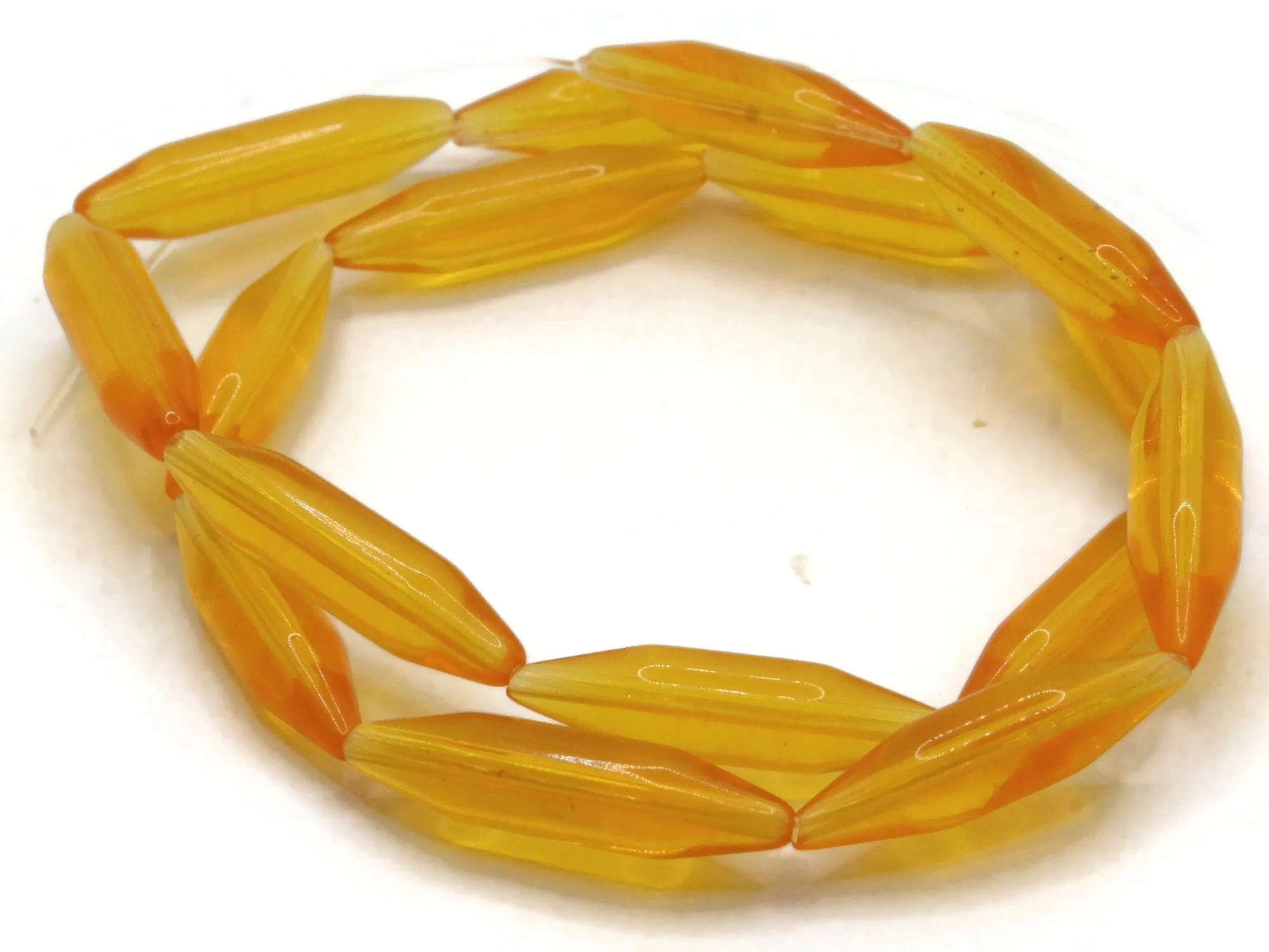 16 25mm Golden Orange Vintage Plastic Tube Beads