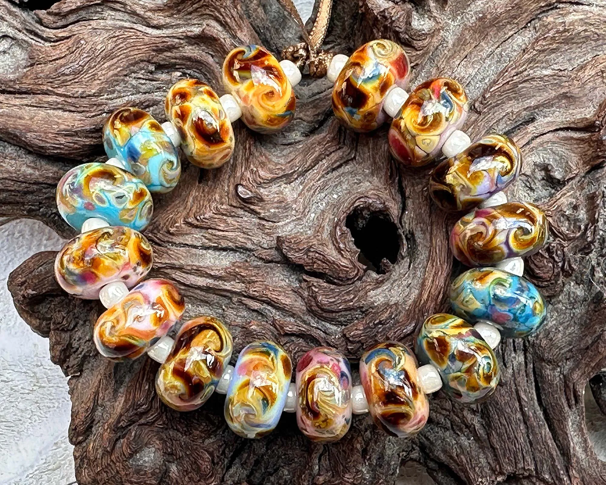 16 Harvest Spring Lampwork Beads Set SRA