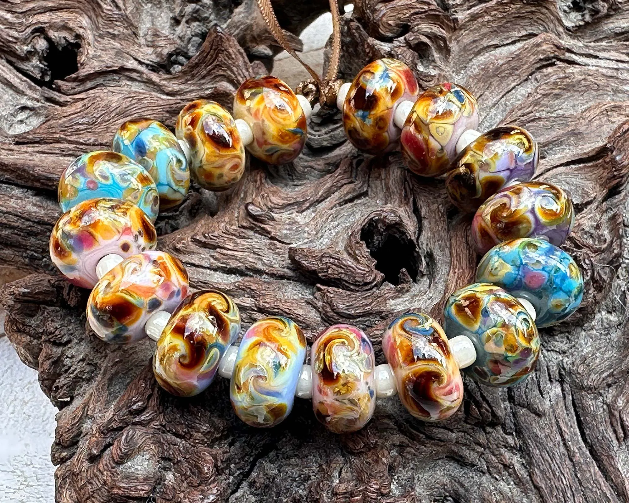 16 Harvest Spring Lampwork Beads Set SRA