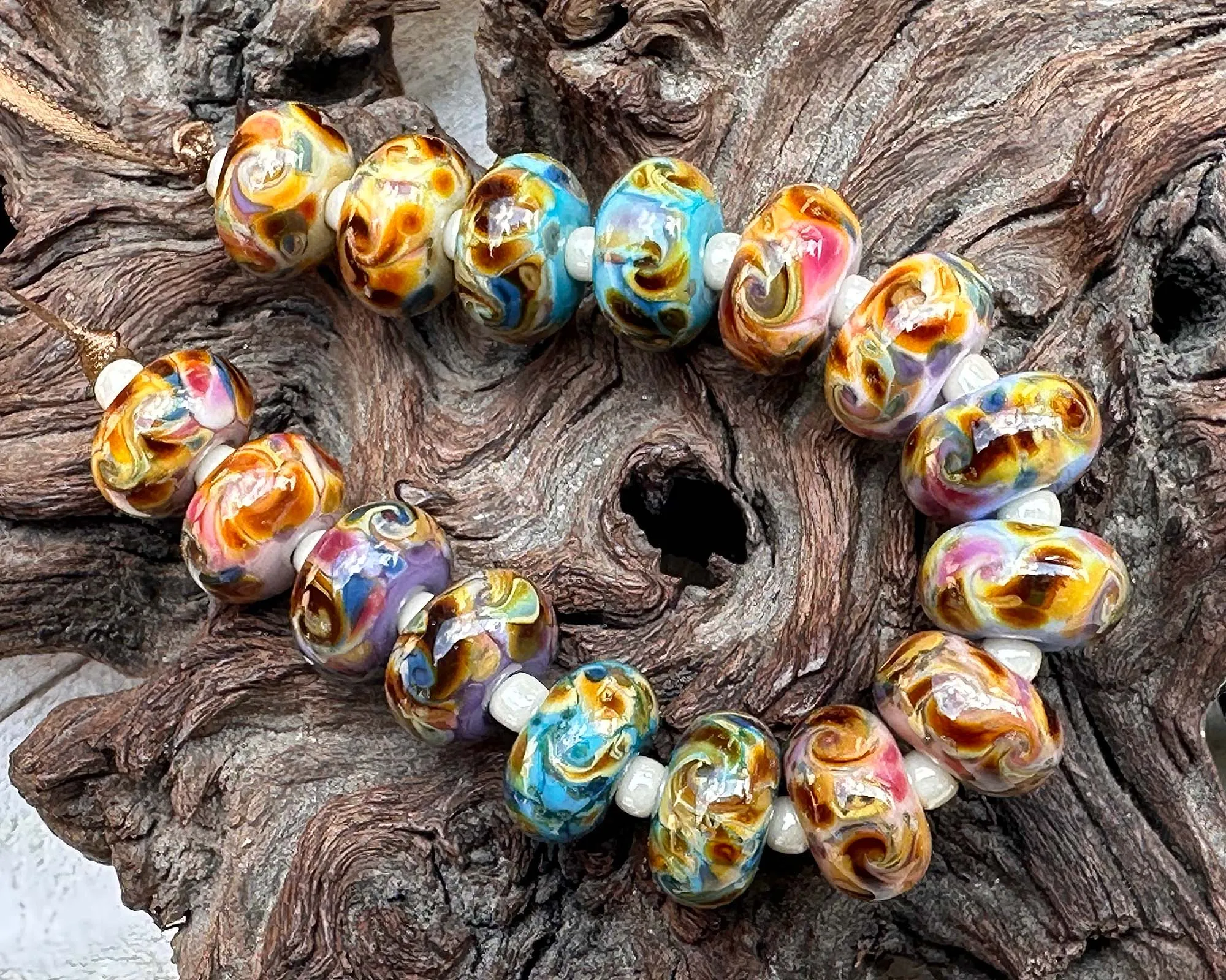 16 Harvest Spring Lampwork Beads Set SRA