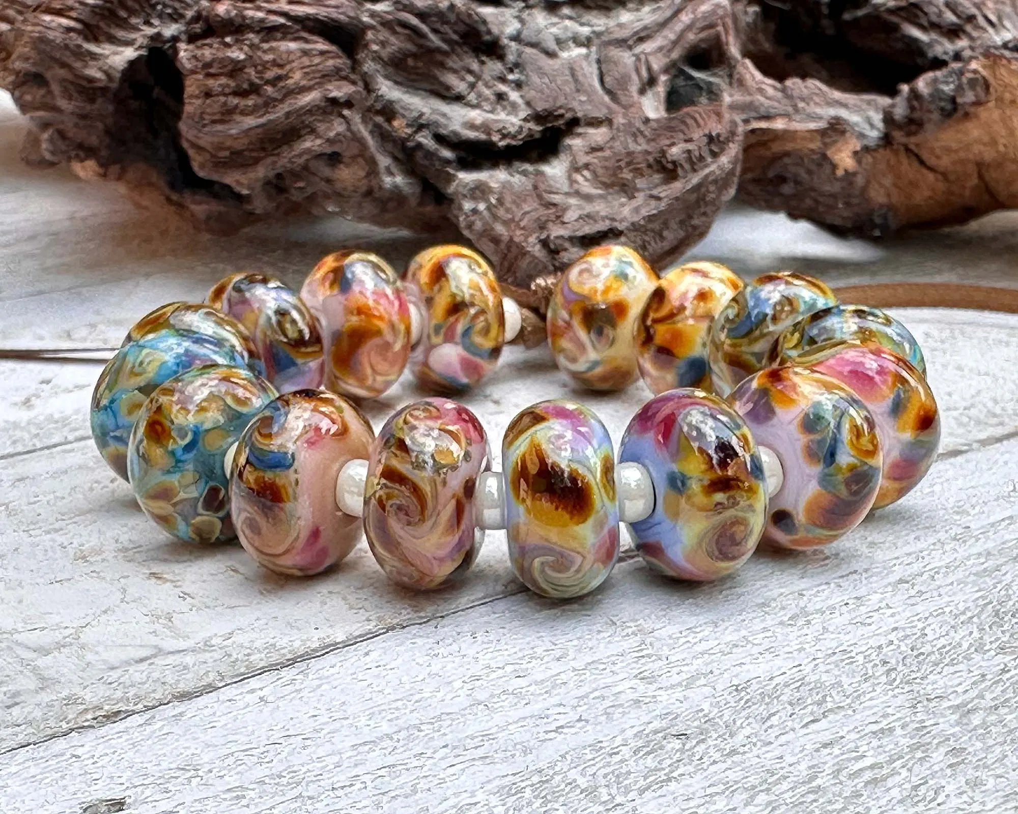 16 Harvest Spring Lampwork Beads Set SRA