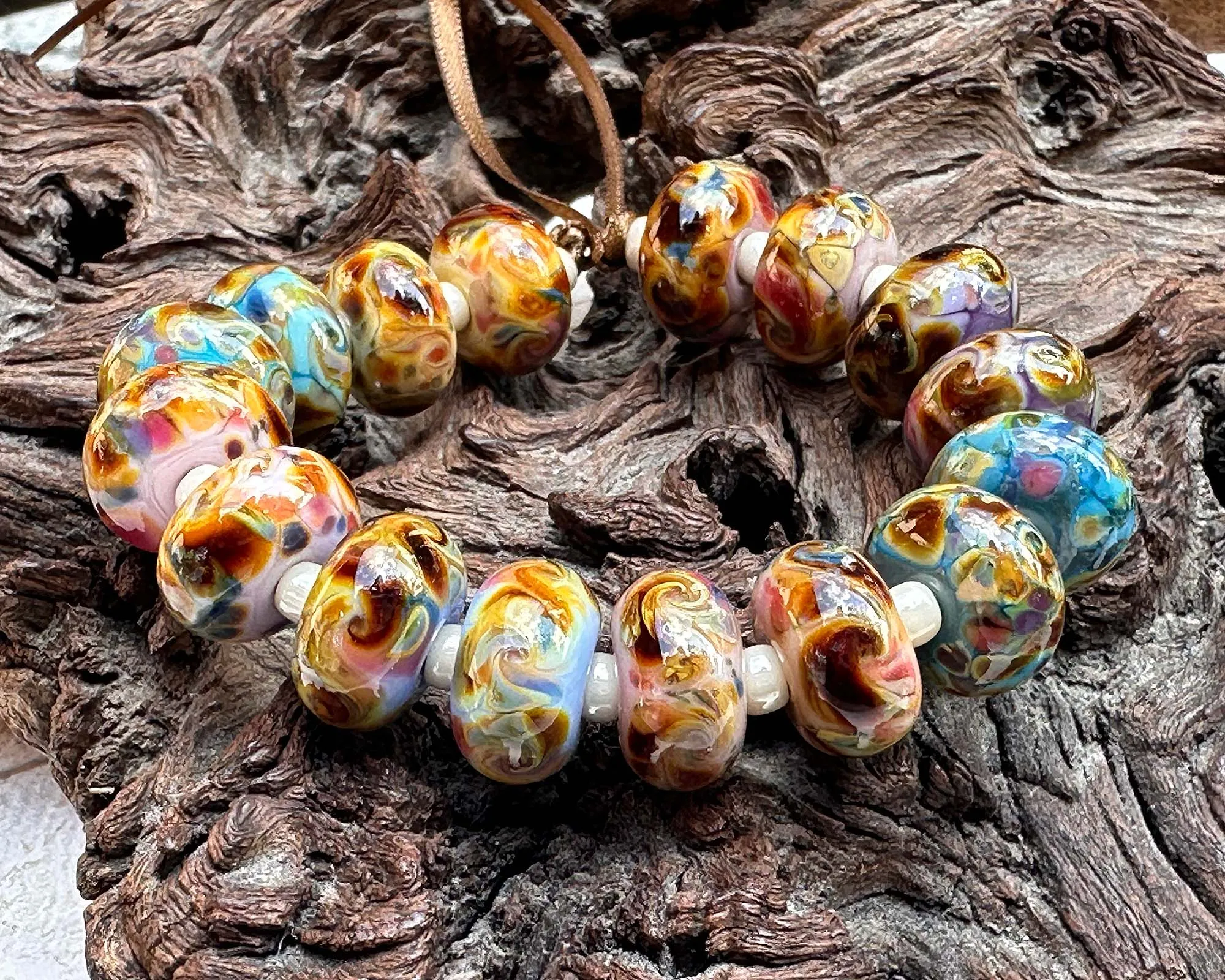 16 Harvest Spring Lampwork Beads Set SRA