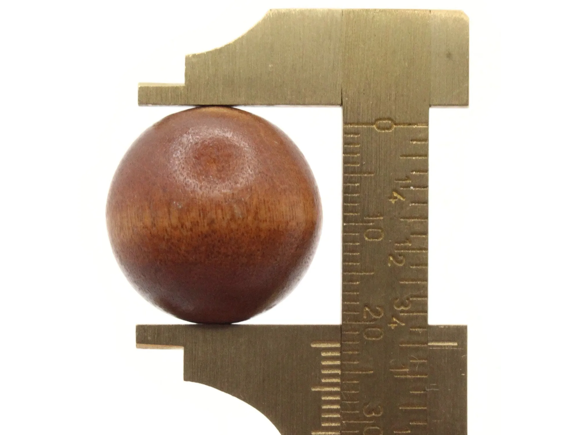 6 22mm Round Brown Wood Vintage Beads