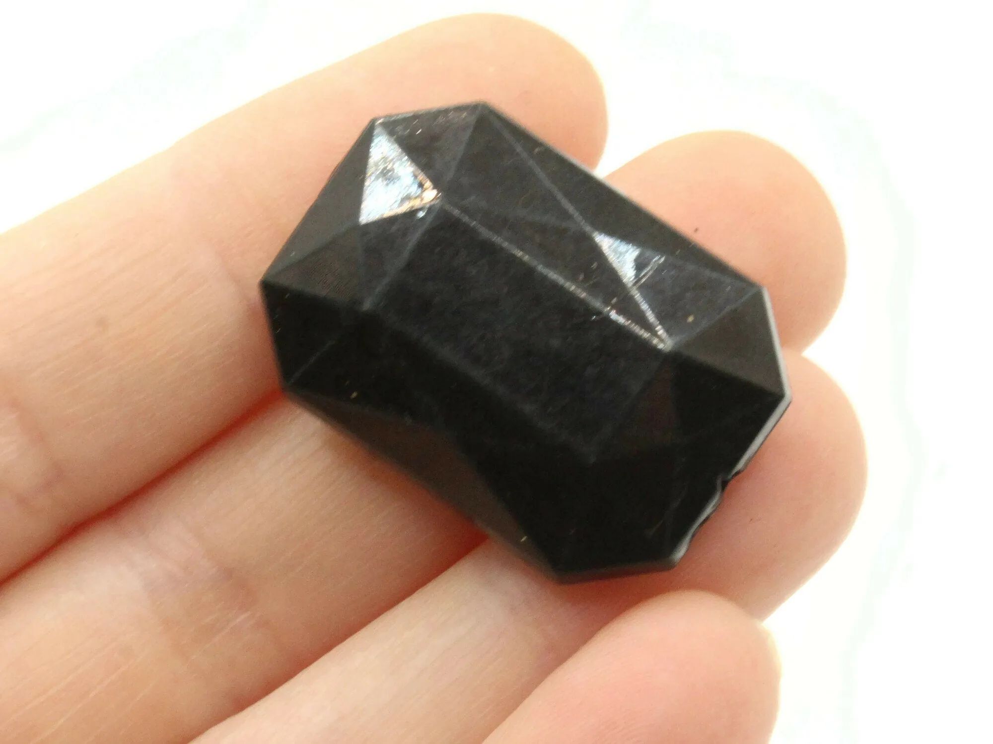 6 30mm Black Rectangle Acrylic Jewel Beads