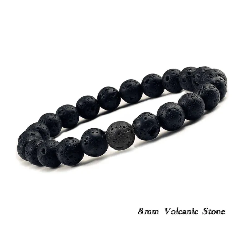 6mm 8mm 10mm Natural Volcanic Stone Beads Bracelets Black Lava Men Bracelet Aromatherapy Essential Oil Diffuser Bangle for Women