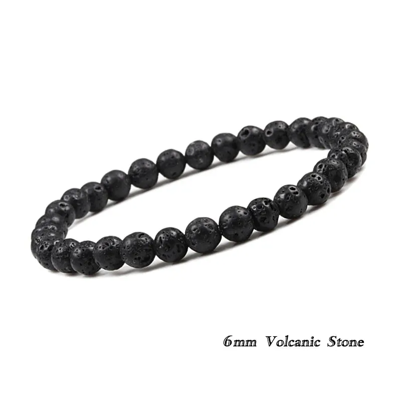 6mm 8mm 10mm Natural Volcanic Stone Beads Bracelets Black Lava Men Bracelet Aromatherapy Essential Oil Diffuser Bangle for Women