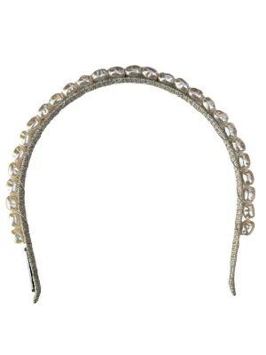 AE Mia Natural Pearl Headband Silver