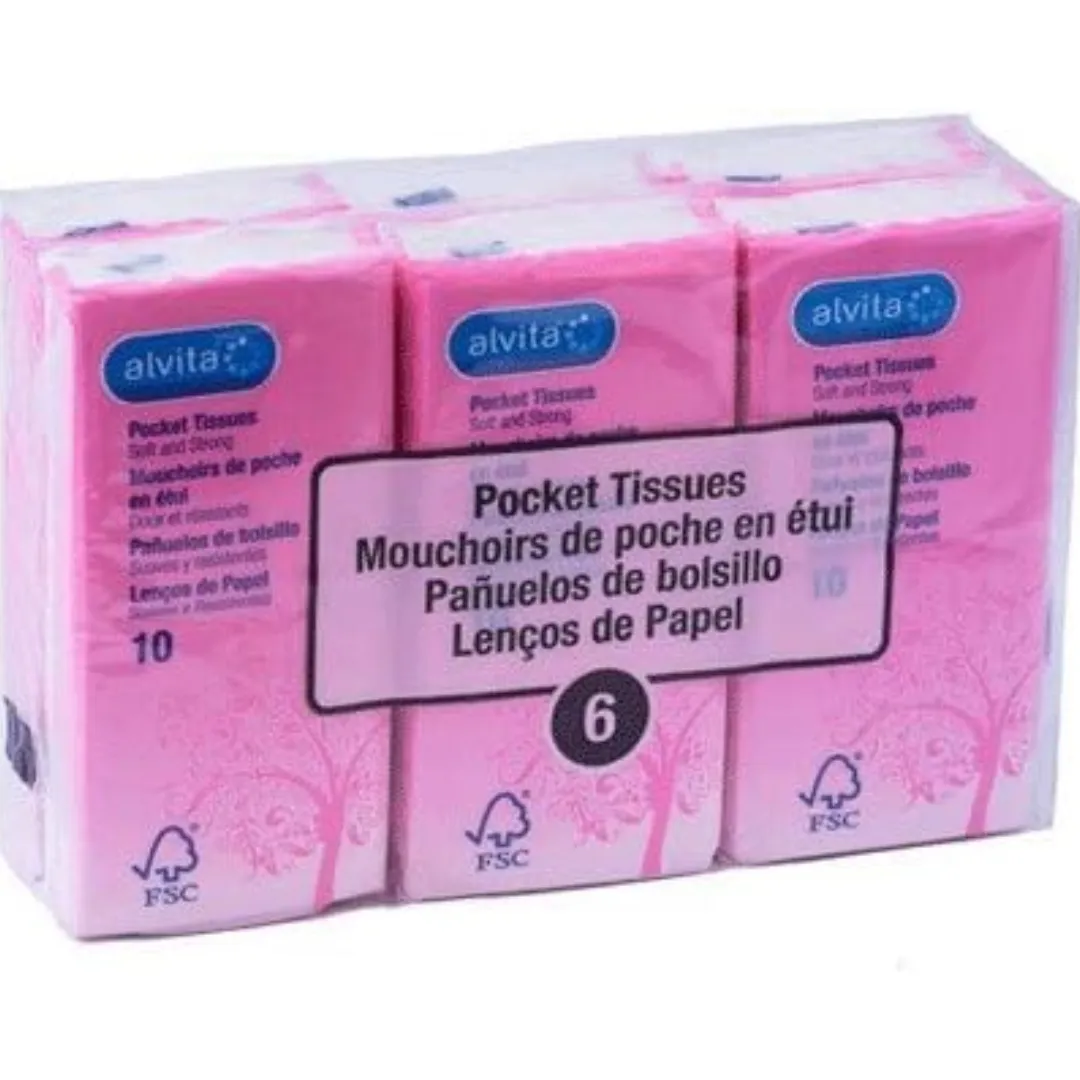 Alvita Tissues Pocket  Pack of 6 (T)