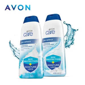 Avon Care Skin Defence Moisturising Hand & Body Wash & Lotion Set