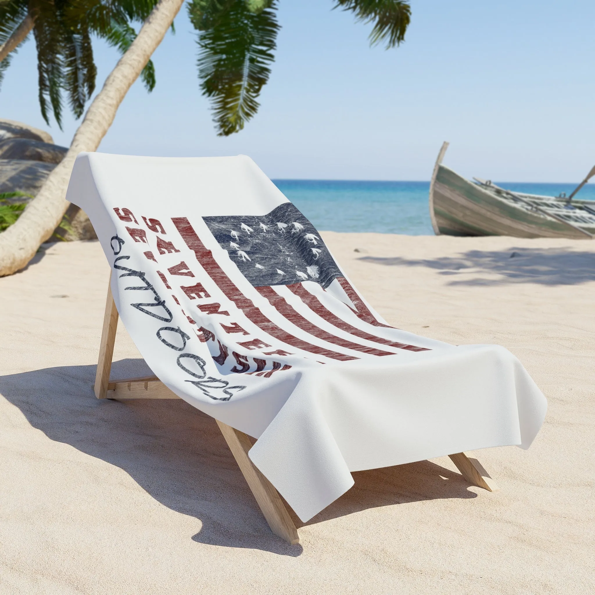 Betsy Ross Flag - Fishing Edition Beach Towel