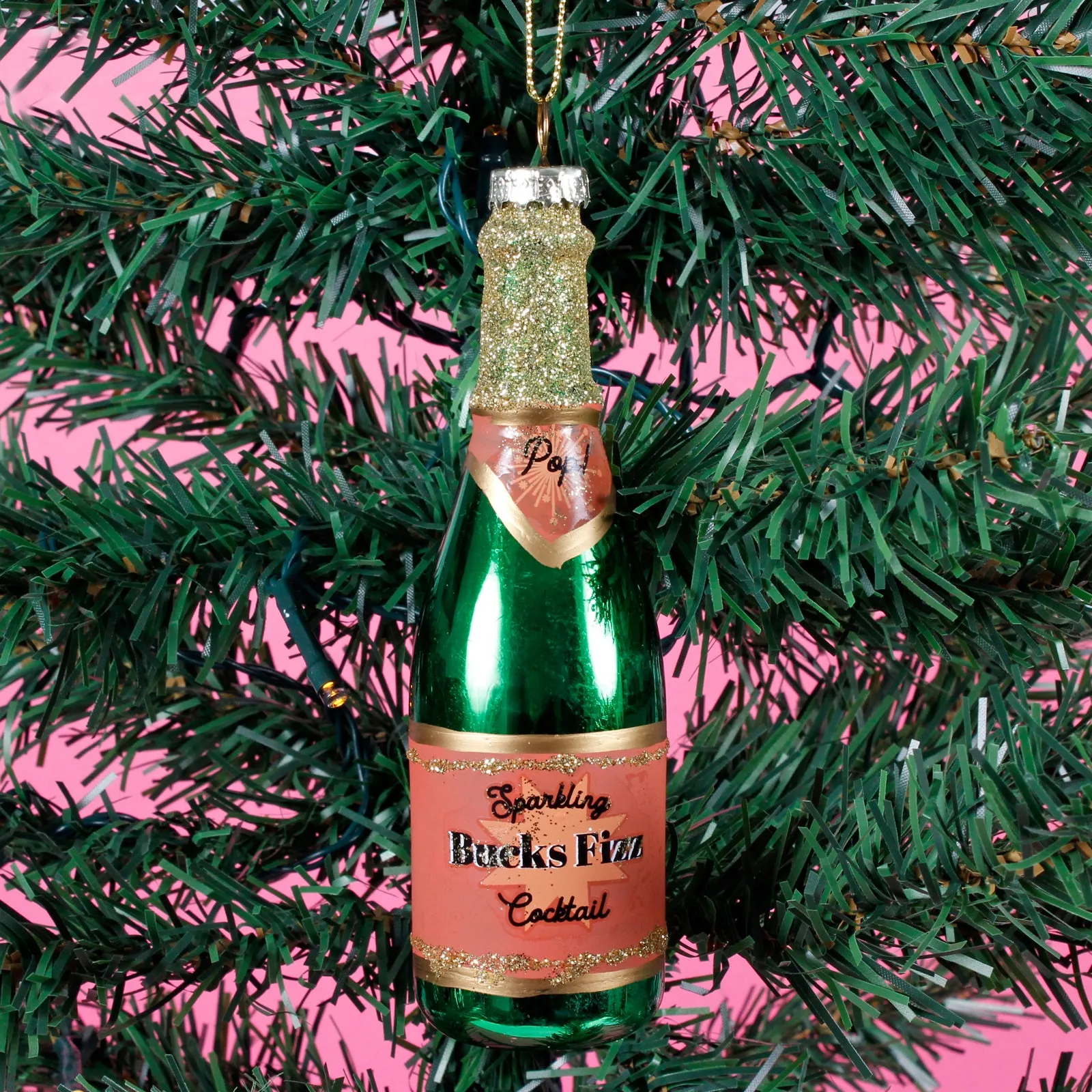 Bucks Fizz Bottle Shaped Bauble Hanging Decoration