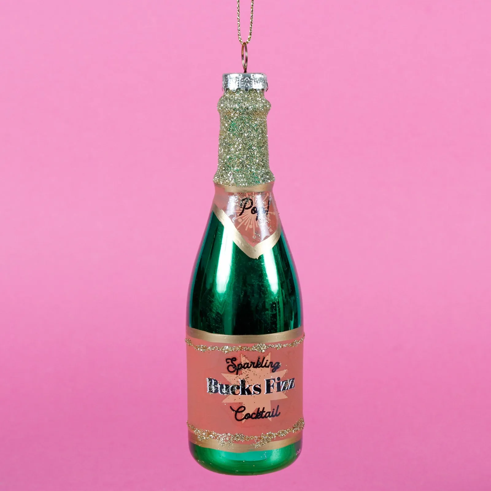 Bucks Fizz Bottle Shaped Bauble Hanging Decoration