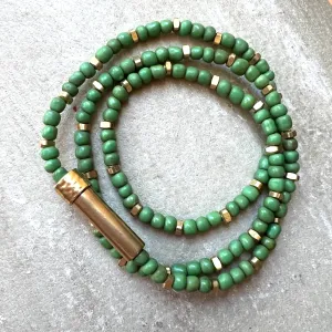 Cactus Green Shine Wrap Bracelet / Wish Necklace