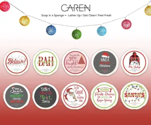 Caren | Circle Holiday Shower Sponges