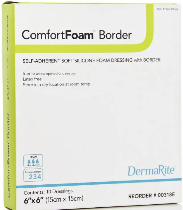 ComfortFoam Border Self-Adherent Soft Silicone Foam Dressing