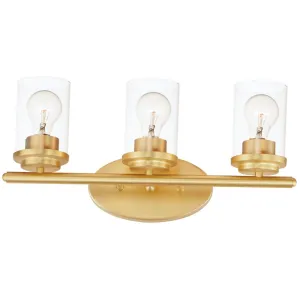 Corona 19 In. 3 Lights Vanity Light Satin Brass finish