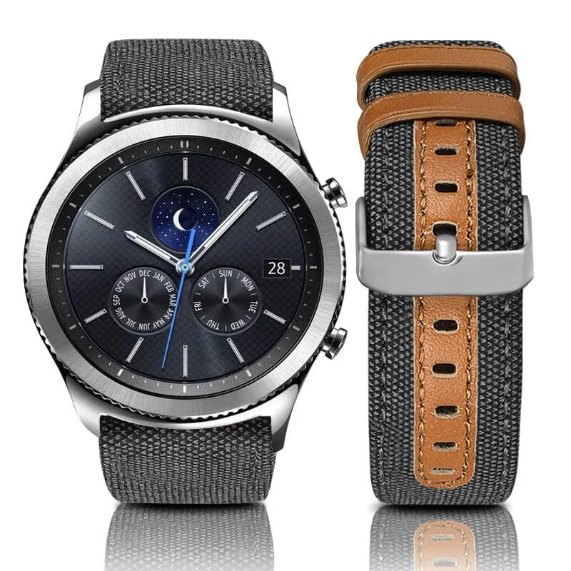 Denim & Leather Watch Straps Compatible with the Huawei Honor Magic Watch 2