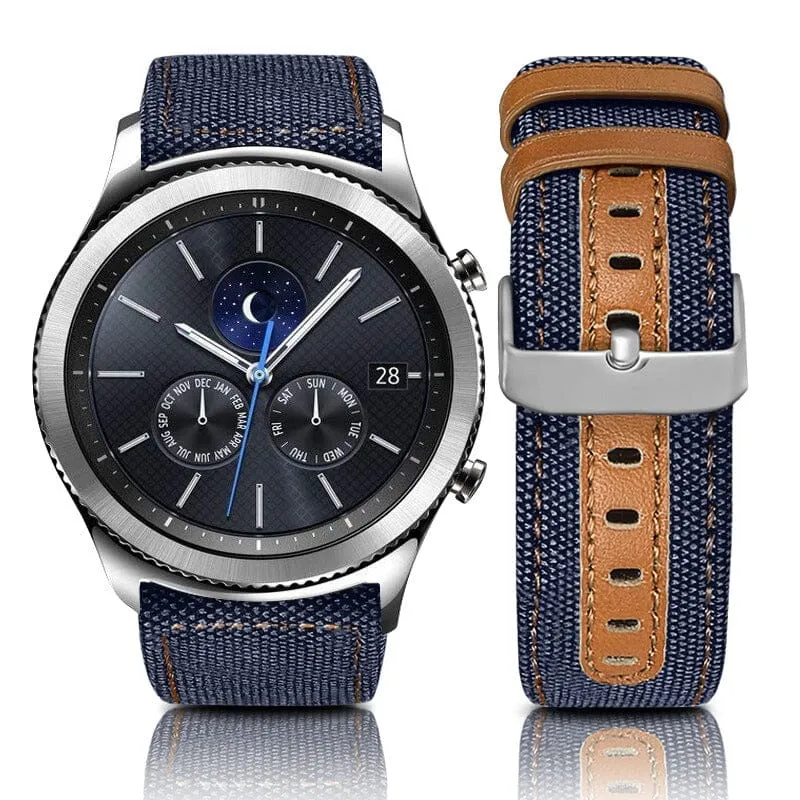 Denim & Leather Watch Straps Compatible with the Huawei Honor Magic Watch 2