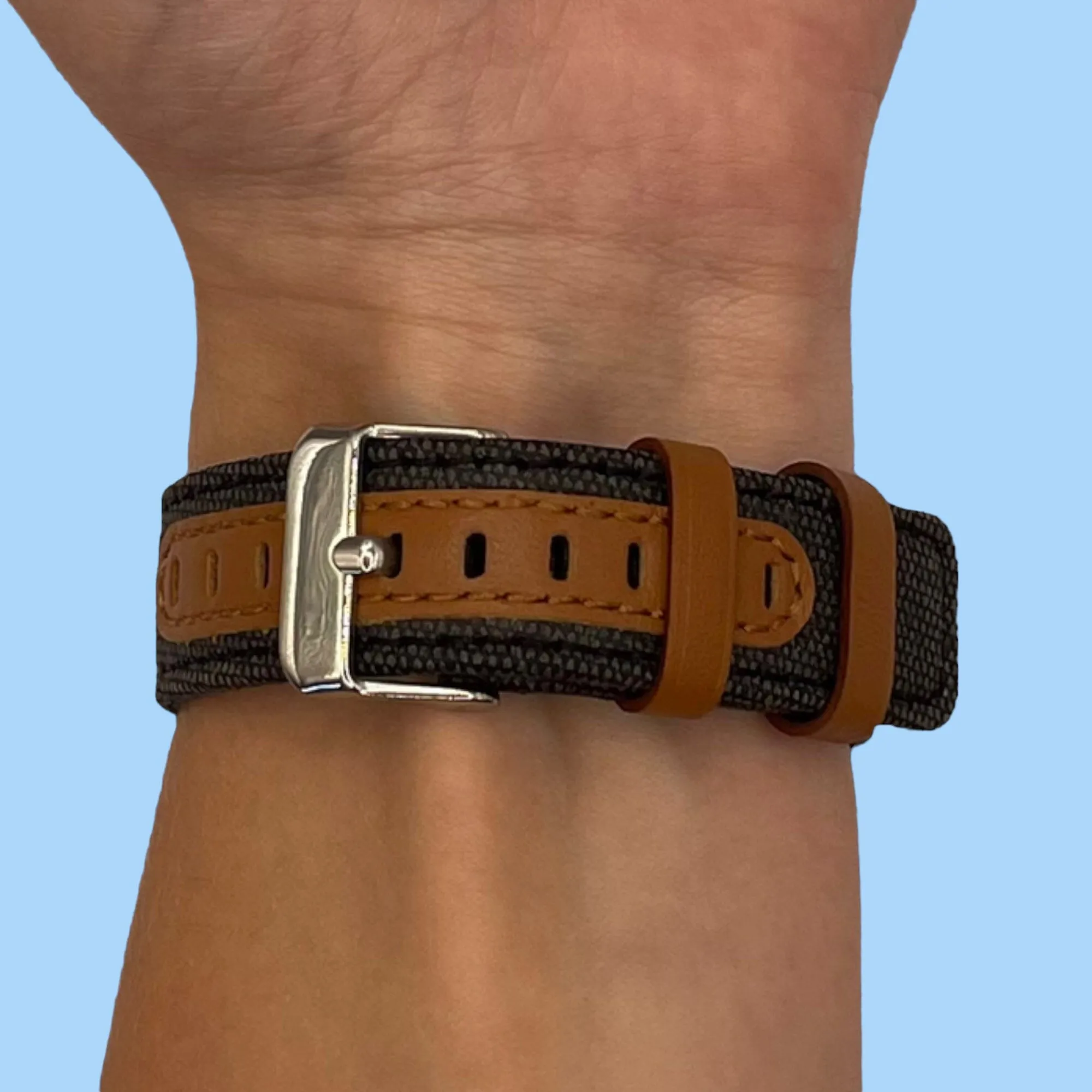 Denim & Leather Watch Straps Compatible with the Huawei Honor Magic Watch 2