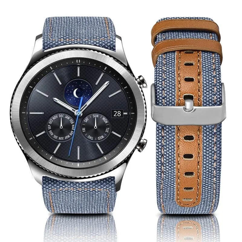 Denim & Leather Watch Straps Compatible with the Huawei Honor Magic Watch 2