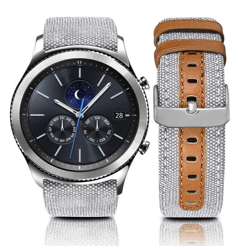 Denim & Leather Watch Straps Compatible with the Huawei Honor Magic Watch 2