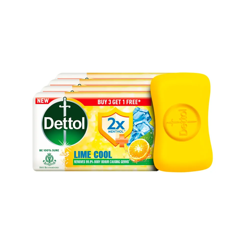 Dettol Lime Cool Bathing Soap Bar (Buy 3 Get 1 Free) 75g