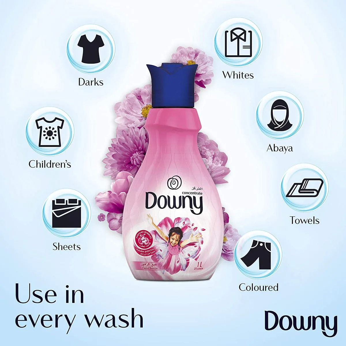 Downy Concentrate Fabric Softener Floral Breeze 1L