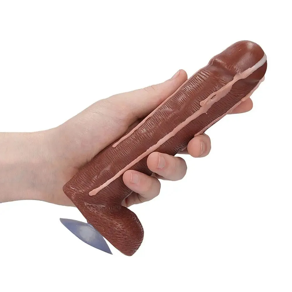 Flesh Brown Dicky Soap with Balls Cum Covered and Suction Cup