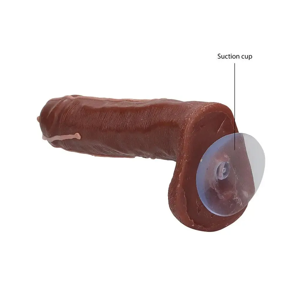 Flesh Brown Dicky Soap with Balls Cum Covered and Suction Cup