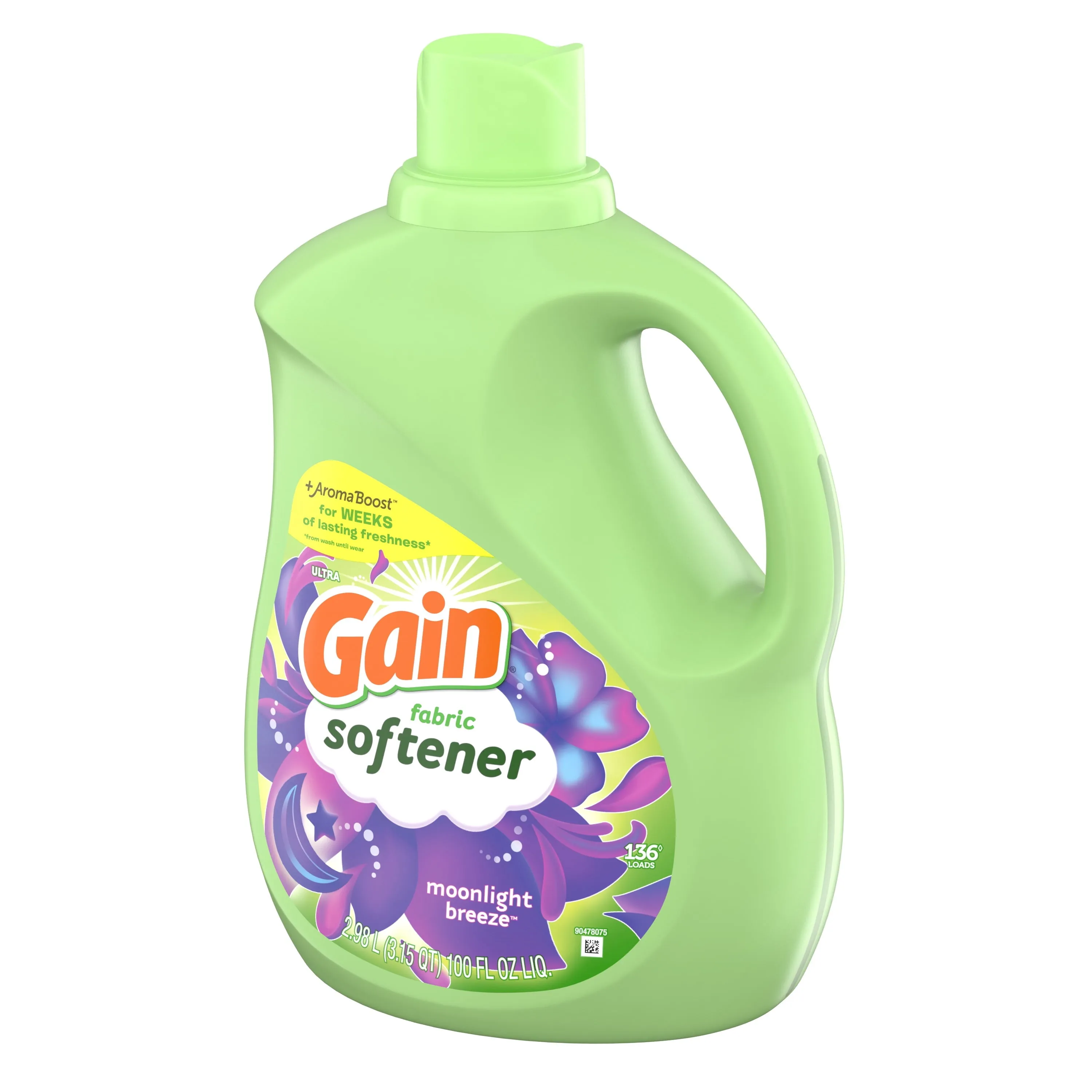 Gain Laundry Liquid Fabric Softener, Moonlight Breeze Fabric Conditioner, 100 fl oz, 136 Loads