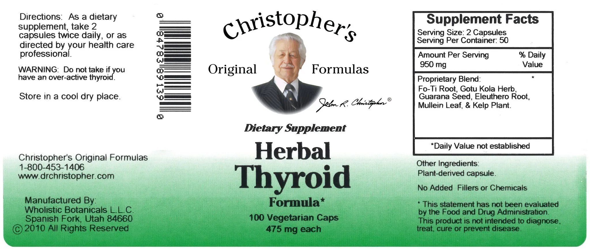 Herbal Thyroid - 100 Capsules