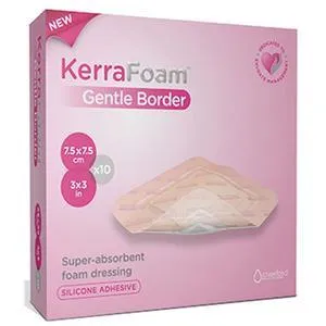 KerraFoam Gentle Border Absorbent Dressing, 4" x 8"