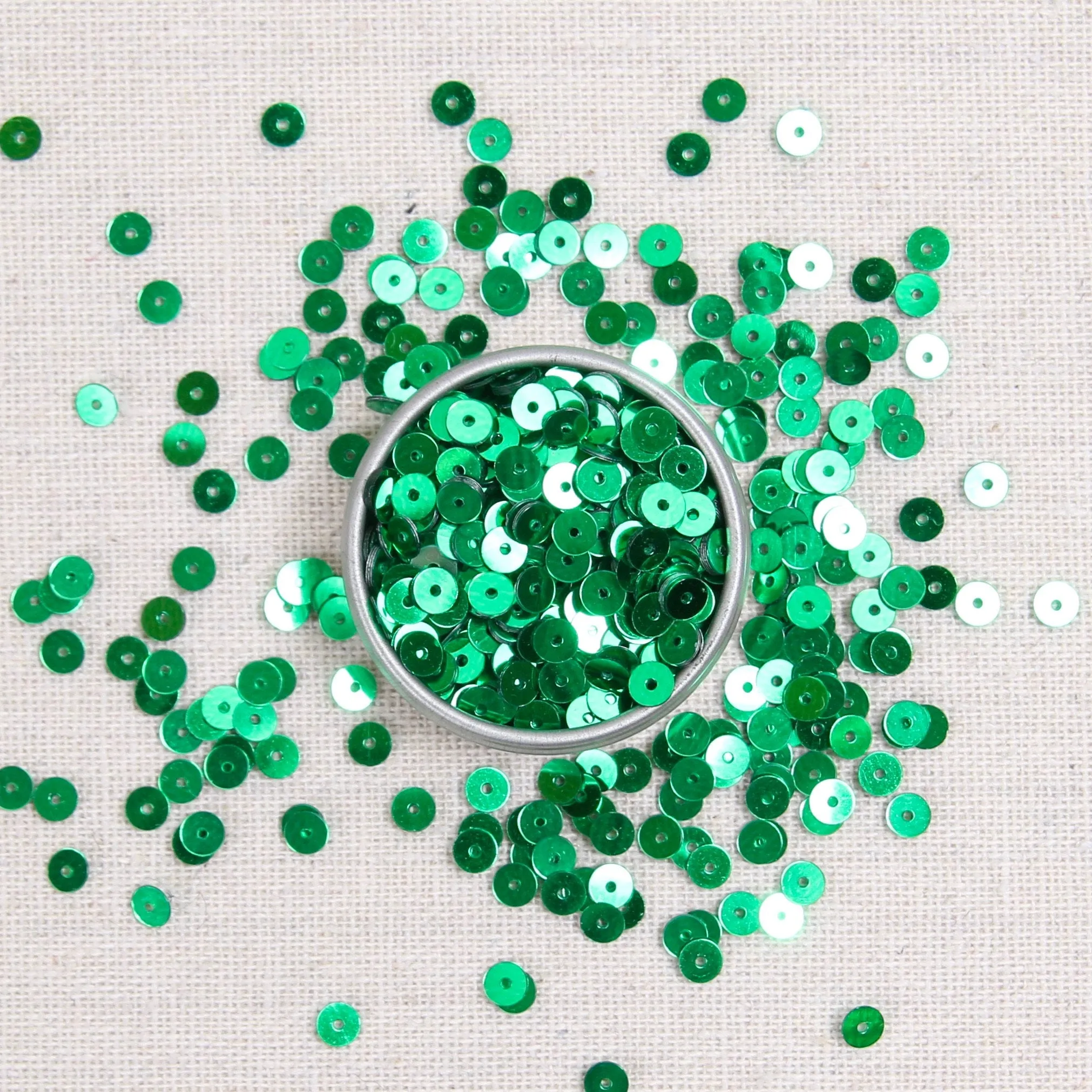 Metallic Sequins or Beads: Kelly Green