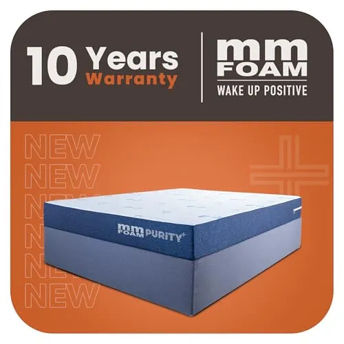 MM FOAM Purity  100% Natural Pincore Latex Hybrid Mattress | Hypoallergenic | High-Density PU Foam | Plush Design with 10-Year Warranty | King, 84 x 72 x 6