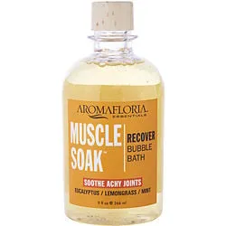 MUSCLE SOAK by Aromafloria , FOAMING BUBBLE BATH 9 OZ BLEND OF EUCALYPTUS, PEPPERMINT, LEMONGRASS