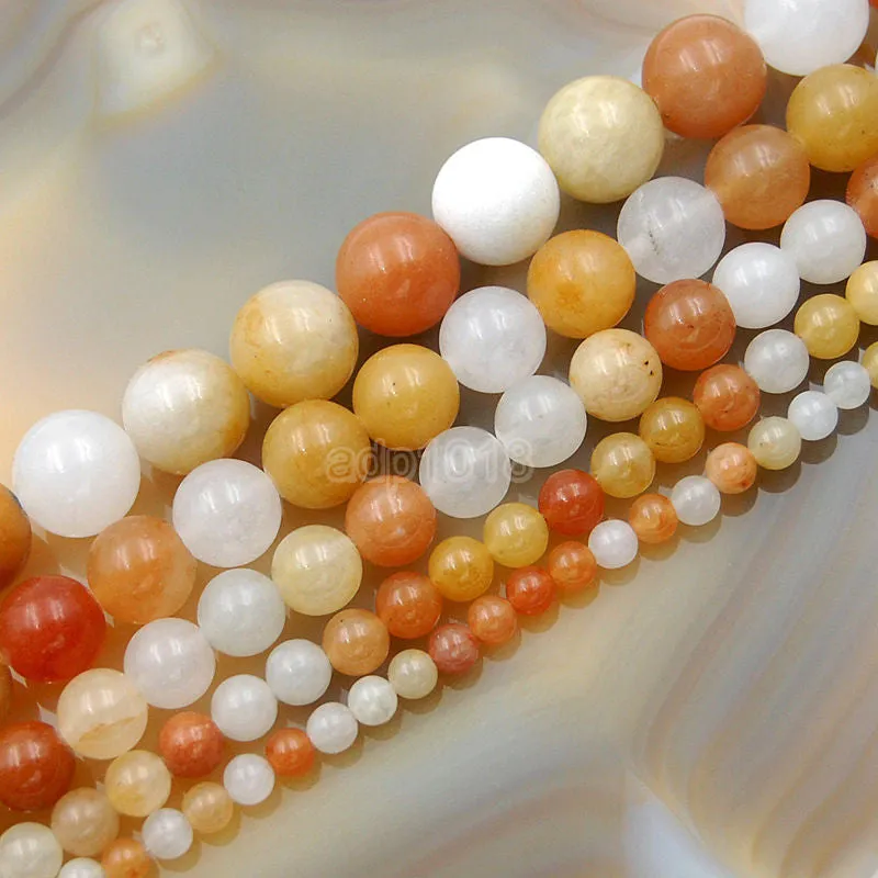 Natural Colorful Aventurine Round Loose Beads on a 15.5" Strand