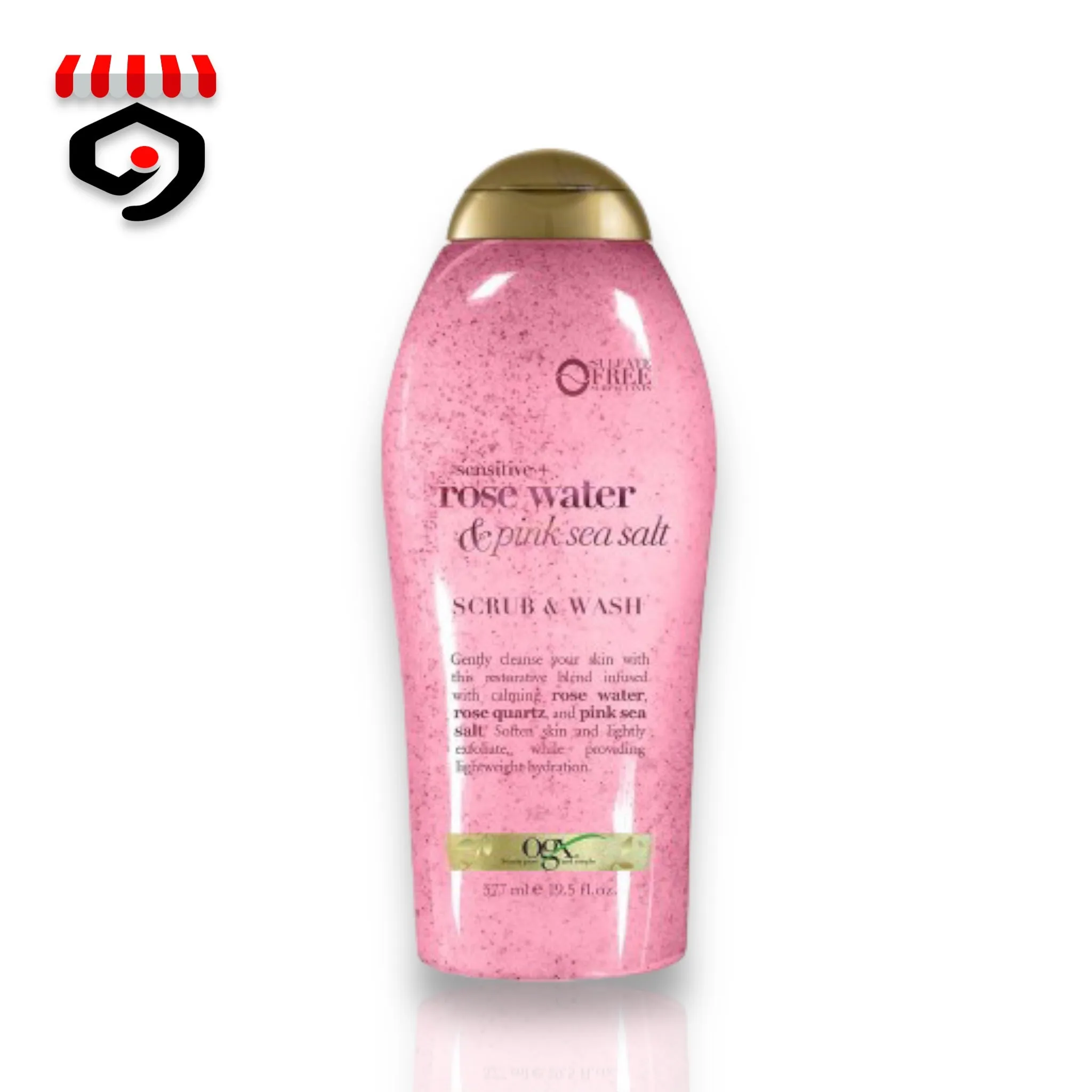 OGX Rose Water & Pink Sea Salt Scrub & Wash 577ml