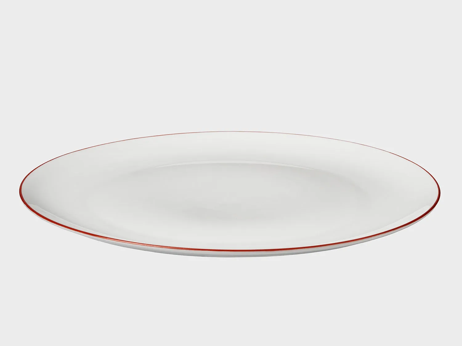 Plate Coupe | Lotos | Red colour rim | 27 cm