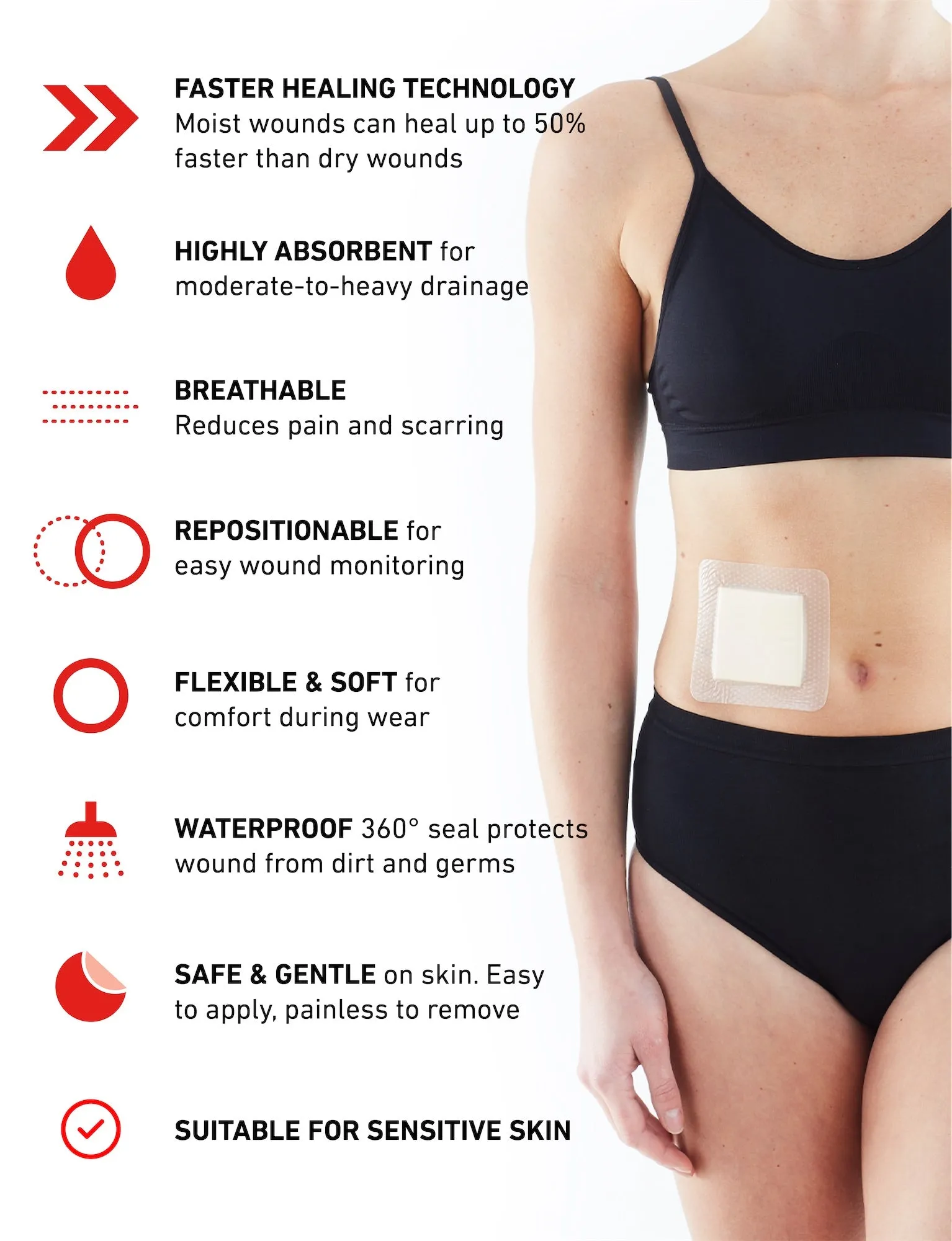 Silicone Foam Absorbent Dressing