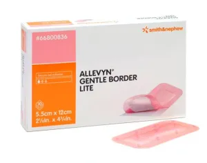 Smith & Nephew 66800836 Allevyn Gentle Border Lite Silicone Gel Adhesive Hydrocellular Foam Dressing 5.5cm x 12.5cm