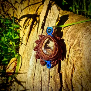 Smoky quartz (with another quartz and mud inclusions) pendant