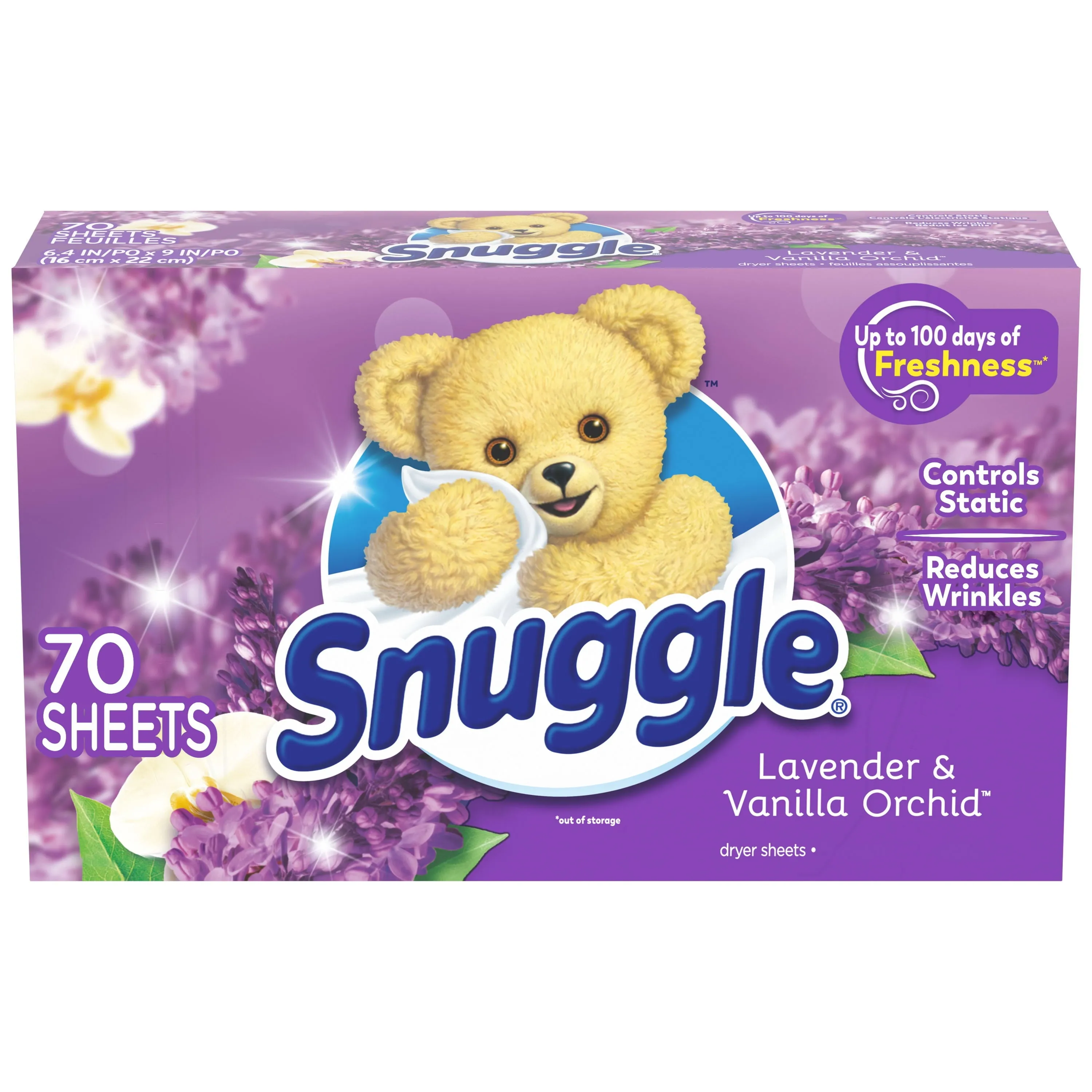 Snuggle  Fabric Softener Dryer Sheets, Lavender & Vanilla Orchid, 70 Count